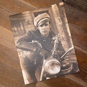 MARLON BRANDO 11” x 14” Cardboard Print From 1954 Film “The Wild One” Sepia Tone